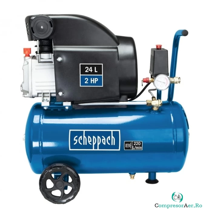 Compresor cu ulei cu un cilindru HC26 Scheppach 5906135901, 1500 W, 24 L, 8 bari la 613.69 lei ron