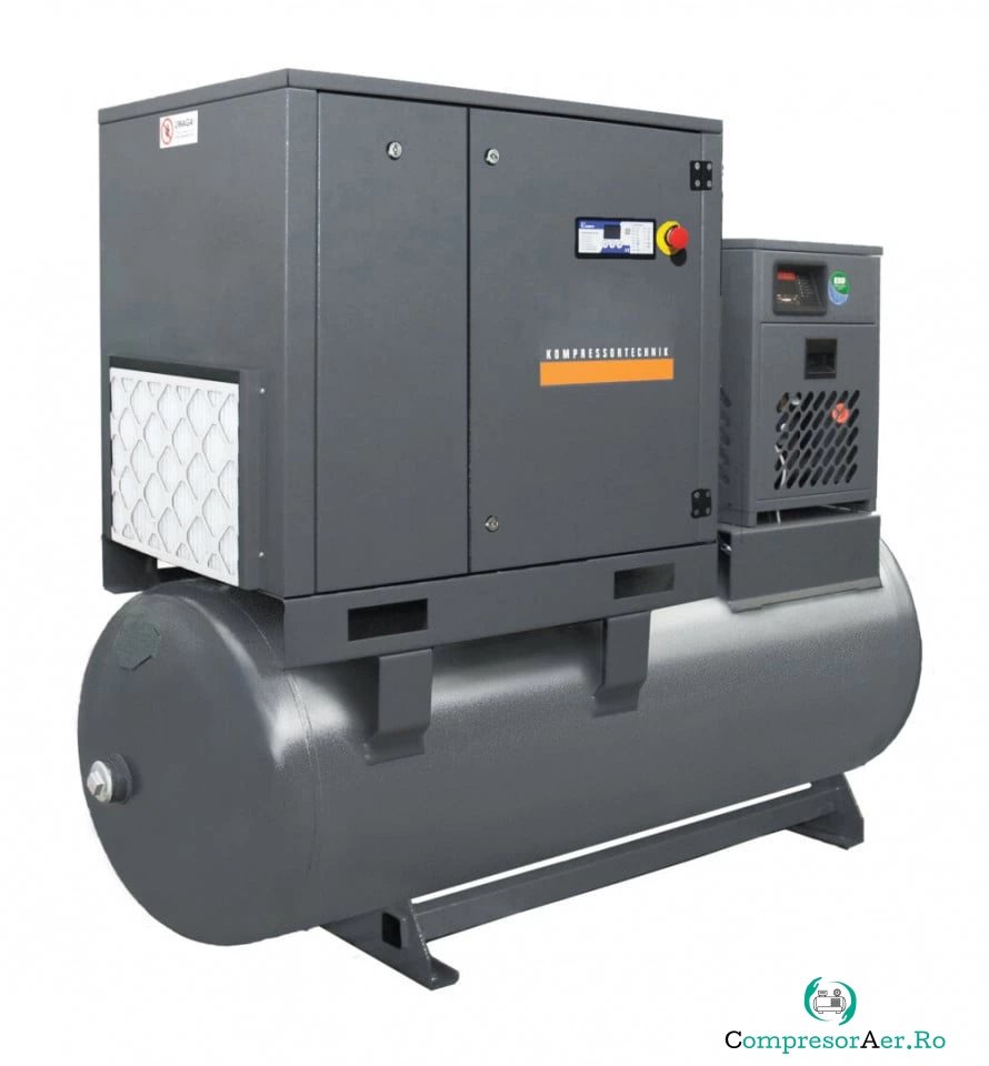 Compresor de aer profesional cu surub - 5.5 kW, 850 L/min, 8 bari - Rezervor 500 Litri - WLT-5.5/500-P-COMBO-8bar la 25,417.12 lei ron
