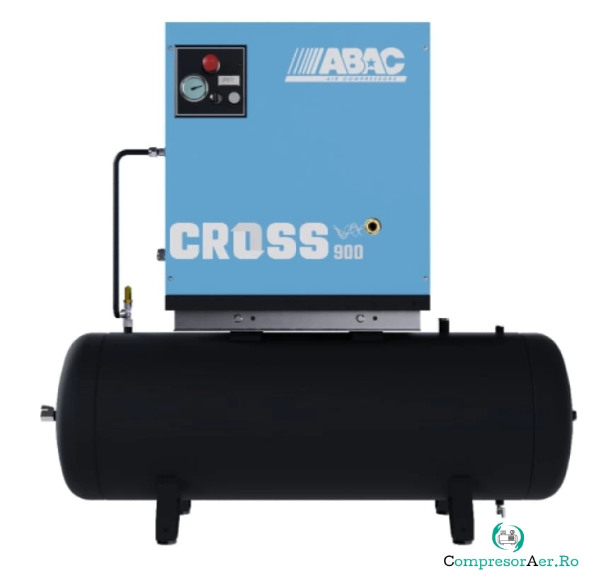 Compresor de aer profesional cu surub - 7.5 kW, 900 L/min, 10 bari - Rezervor 200 Litri - ABAC-CROSS-900-10-400/50-200L/VSD