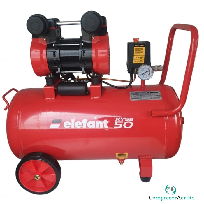Compresor aer uscat fara ulei ELEFANT XY5850, 50L, 2.4CP 1.8Kw, silentios, profesional la 806.00 lei ron