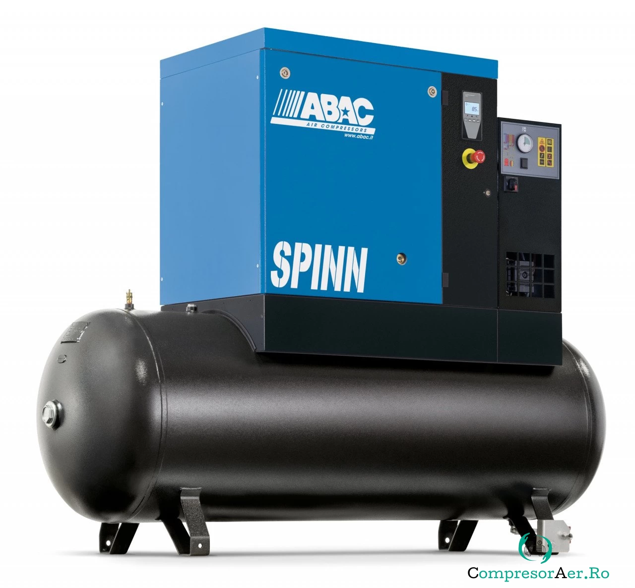 Compresor de aer profesional cu surub - 11 kW, 1416 L/min, 10 bari - Rezervor 500 Litri - ABAC-SPINN-11E-500L-10bar la 36,176.15 lei ron