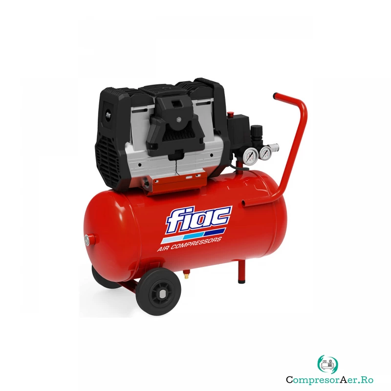 Compresor de aer cu piston monofazat insonorizat, FIAC Professional Italia, tip SUPERSILENT24-XS88, 230V, rezervor 24l, debit 140l/min, 9 bar, fara ulei