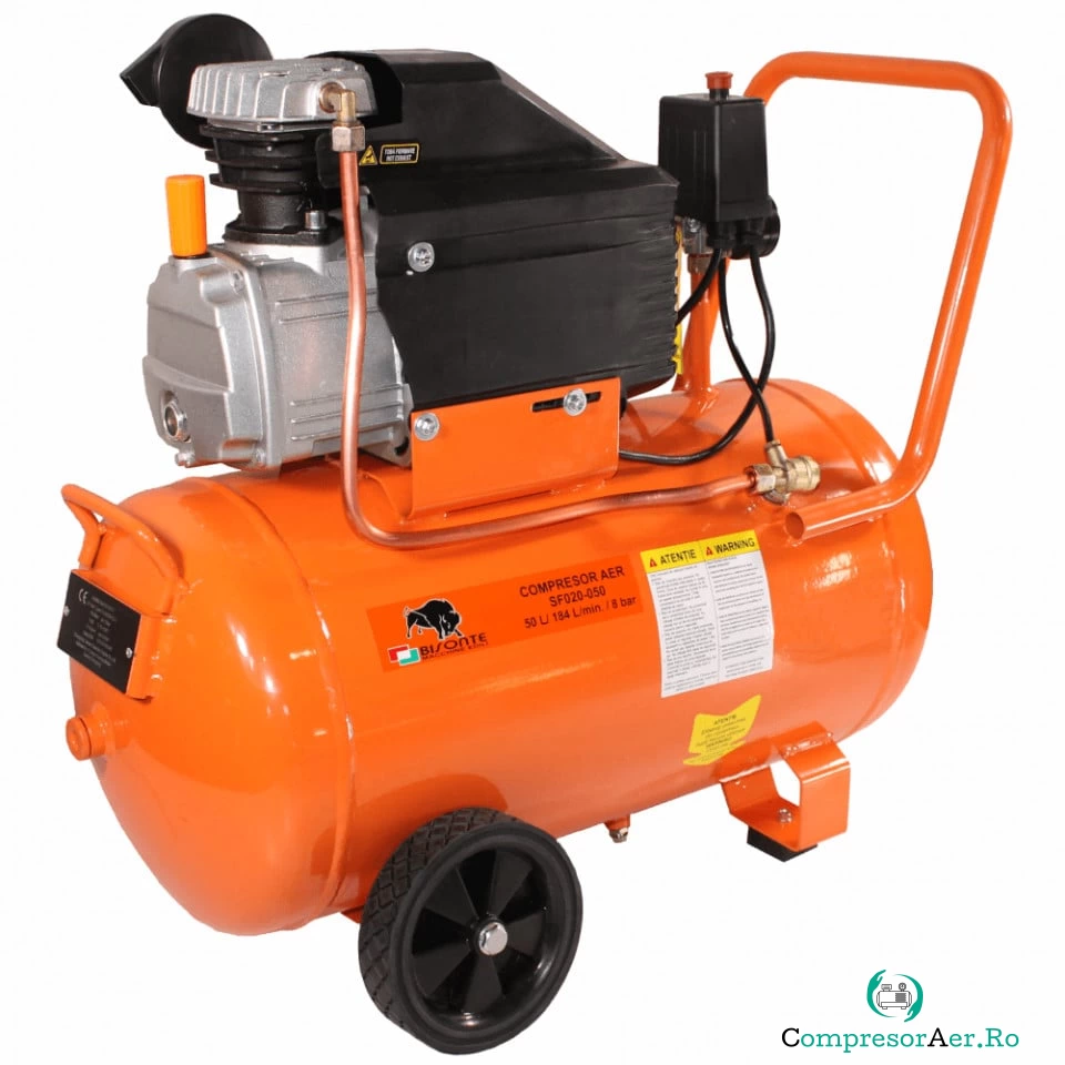 Compresor de aer cu ulei Bisonte SF020-050, debit aer 187 l/min butelie 50 l la 783.99 lei ron