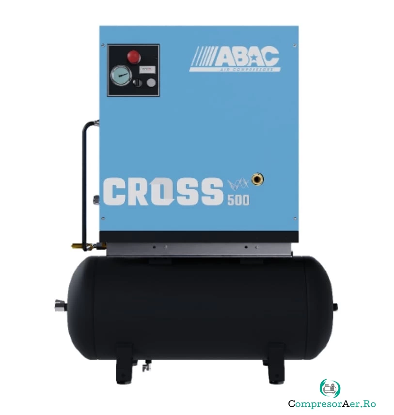 Compresor de aer profesional cu surub - 4 kW, 500 L/min, 10 bari - Rezervor 100 Litri - ABAC-CROSS-500-10-400/50-100